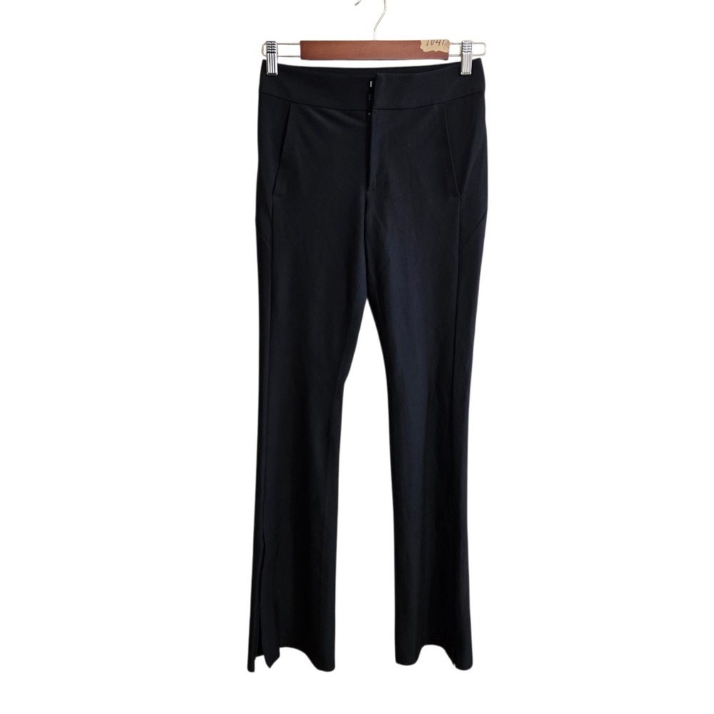Athleta Womens Stellar Flair Pants Size 0 Black Zip Pockets High Rise‎ Stretch